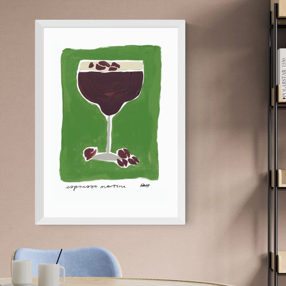 East End Prints Espresso Martini Green Framed Print