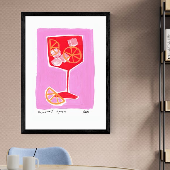 East End Prints Aperol Spritz Pink Framed Print