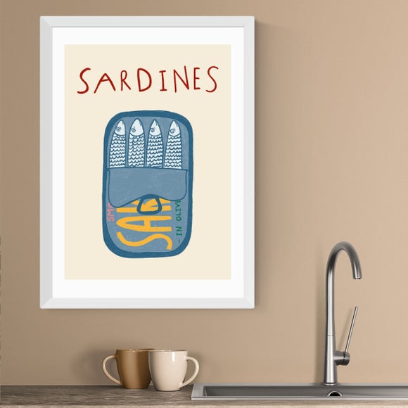 East End Prints Sardines In A Tin Framed Print