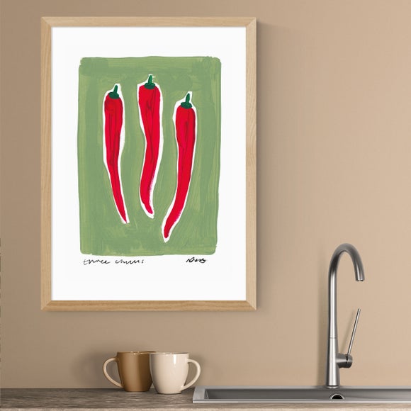 East End Prints Three Chillis Framed Print