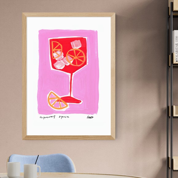 East End Prints Aperol Spritz Pink Framed Print