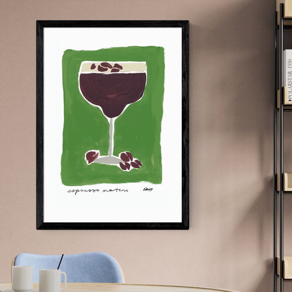 East End Prints Espresso Martini Green Framed Print