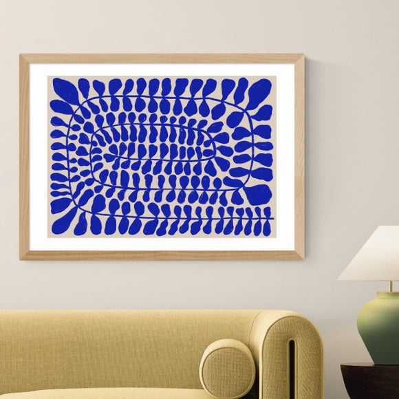 East End Prints One Hundred Leaved Landscape Blue Framed Print