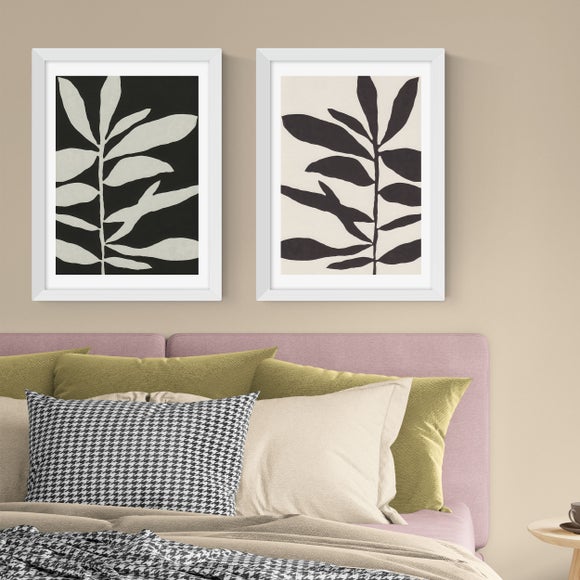 East End Prints Set of 2 Linocut Branch III Framed Prints