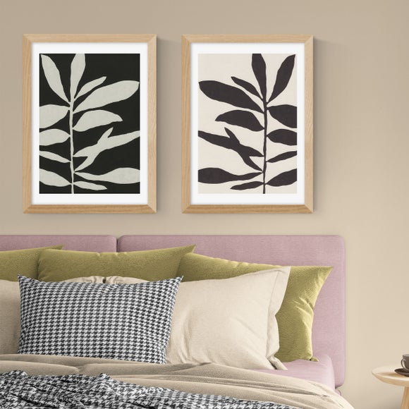 East End Prints Set of 2 Linocut Branch III Framed Prints