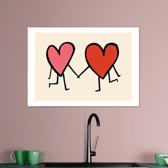 East End Prints Heart Holding Hands Framed Print