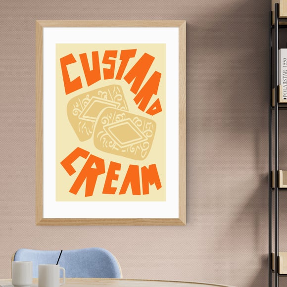 East End Prints Custard Cream Framed Print