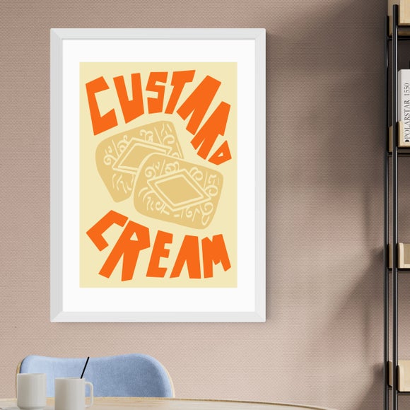 East End Prints Custard Cream Framed Print
