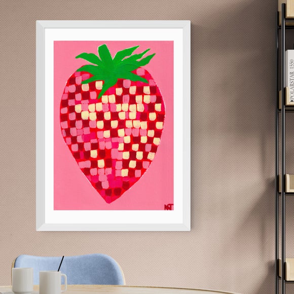 East End Prints Disco Strawberry Framed Print