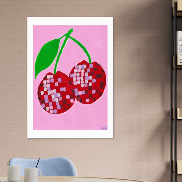 East End Prints Disco Cherry Framed Print