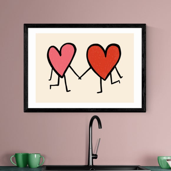 East End Prints Heart Holding Hands Framed Print