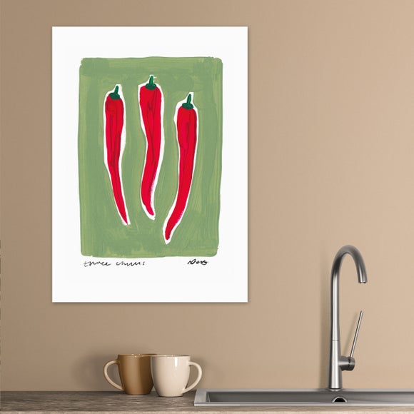 East End Prints Three Chillis Framed Print