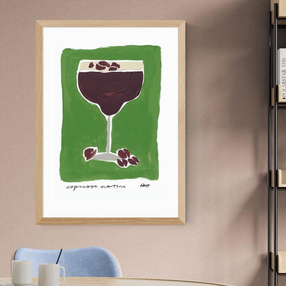 East End Prints Espresso Martini Green Framed Print