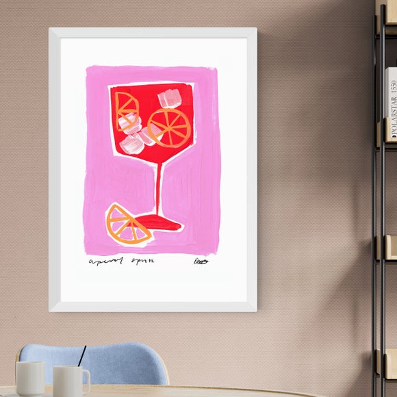 East End Prints Aperol Spritz Pink Framed Print