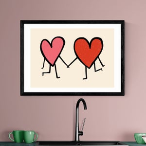 East End Prints Heart Holding Hands Framed Print