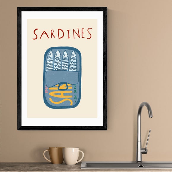 East End Prints Sardines In A Tin Framed Print