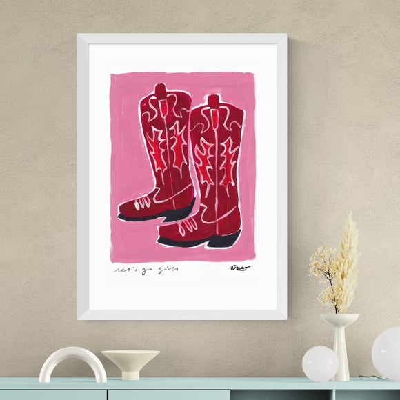 East End Prints Cowboy Boots Framed Print