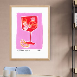 East End Prints Aperol Spritz Pink Framed Print