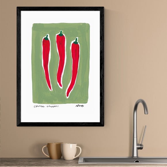 East End Prints Three Chillis Framed Print