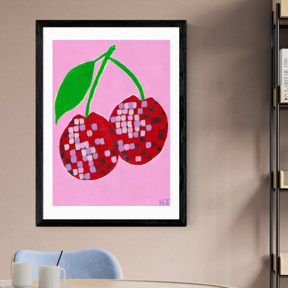 East End Prints Disco Cherry Framed Print