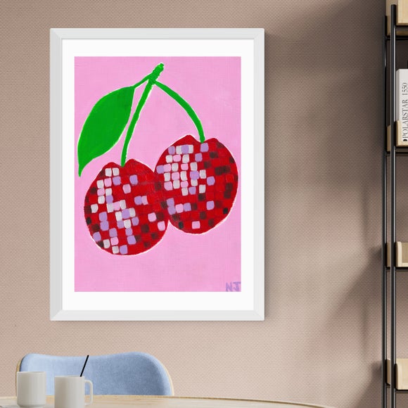East End Prints Disco Cherry Framed Print