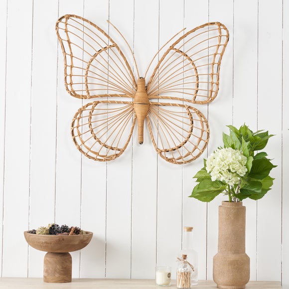 Natural Rattan Butterfly Wall Art