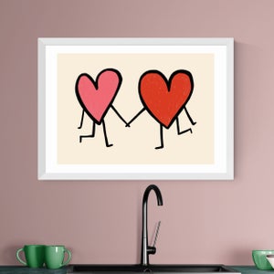 East End Prints Heart Holding Hands Framed Print