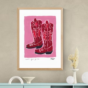 East End Prints Cowboy Boots Framed Print
