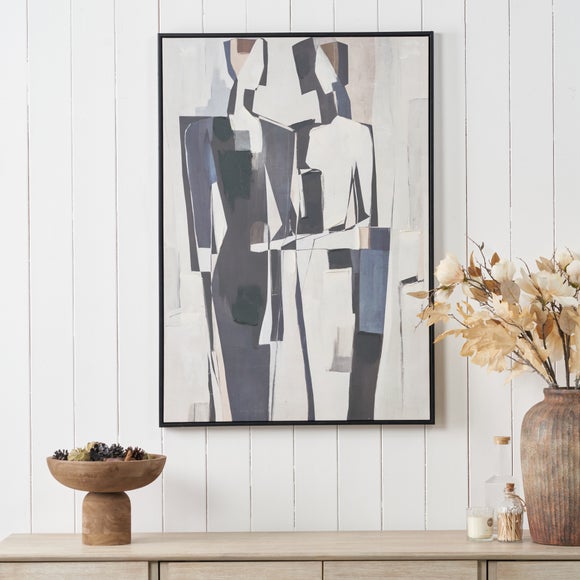 Monochrome Abstract People Framed Canvas