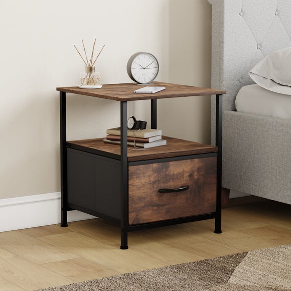 Maye 1 Drawer Fabric Bedside Table