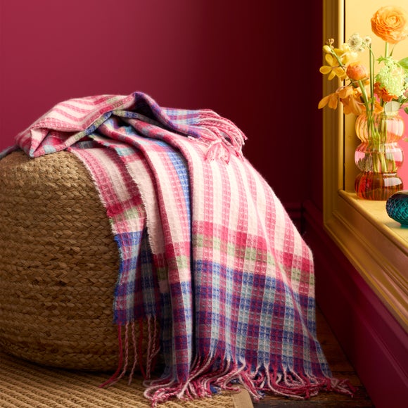 Sophie Robinson Darling Waffle Check Throw, 230cm x 220cm