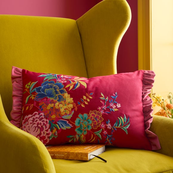 Sophie Robinson Flourish Floral Cotton Rectangle Cushion