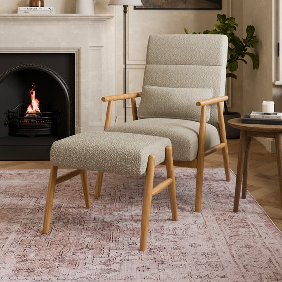 Alpine Spindle Boucle Foostool