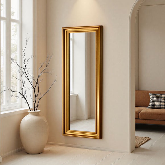 Yearn Beaded Classic Framed Bevelled Full Length Wall Mirror