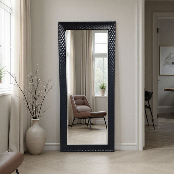 View Yearn Diamont Framed Bevelled Full Length Wall Mirror View Yearn Diamont Framed Bevelled Full Length Wall Mirror
