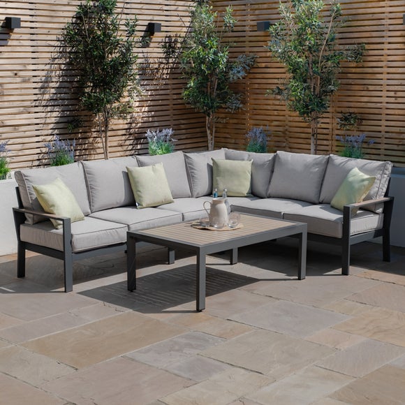Maze Vancouver Large Corner Garden Sofa Set with Rectangular Table