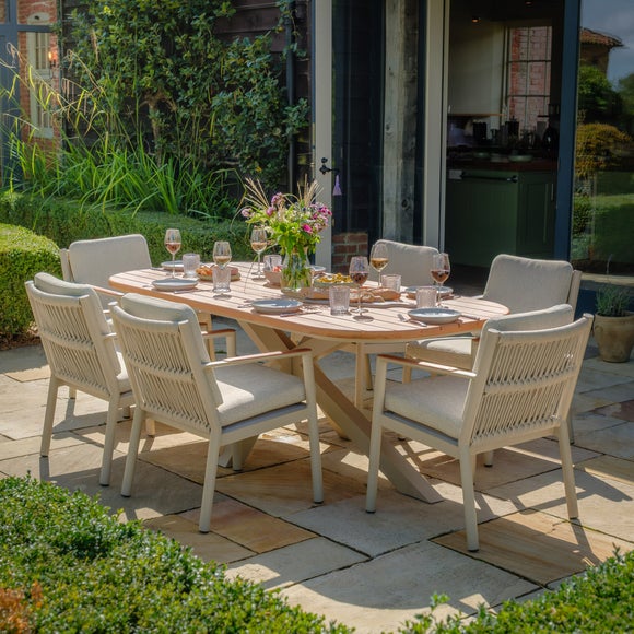 Maze Sicily 6 Seater Dining Set with Sicily Dining Chairs