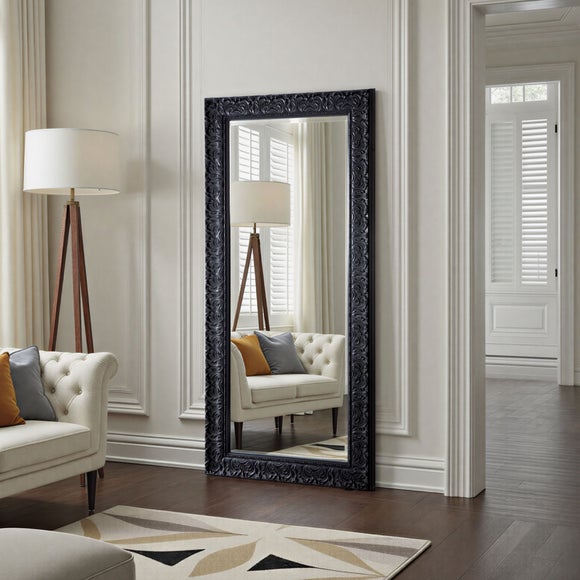 Yearn Carved Antique Bevelled Full Length Wall Mirror