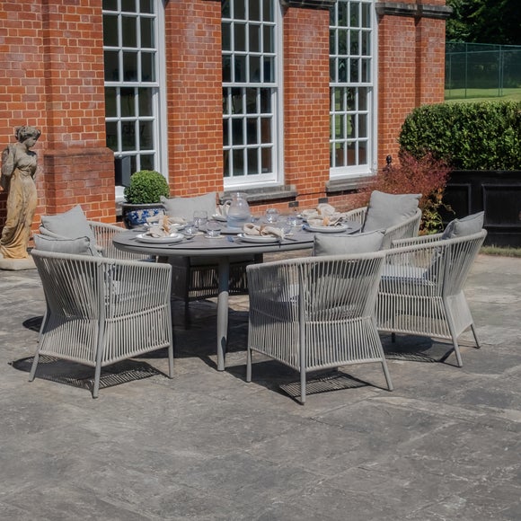 Maze Maldives 6 Seater Oval Garden Dining Set