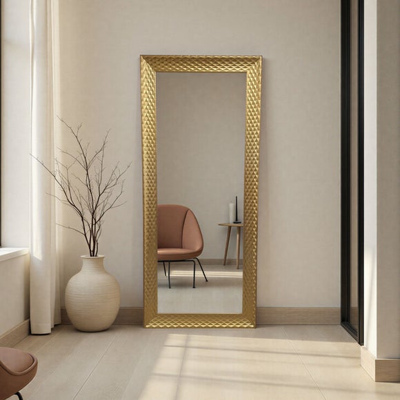 View Yearn Diamont Framed Bevelled Full Length Wall Mirror View Yearn Diamont Framed Bevelled Full Length Wall Mirror