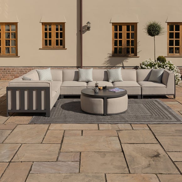 Maze Ibiza Large Corner Garden Sofa Set with Round Coffee Table