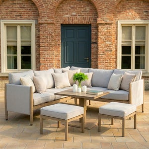 Maze Burford Small Corner Garden Dining Set With Rising Table