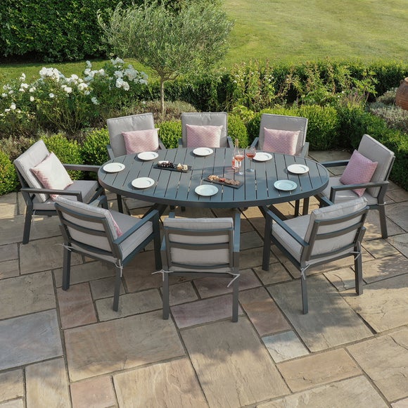 Maze New York 8 Seater Oval Garden Dining Set