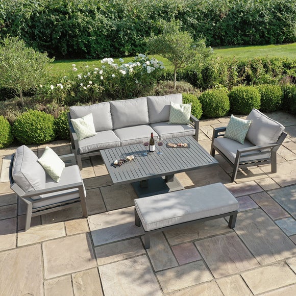 Maze New York 3 Seater Garden Sofa Set with Rising Table