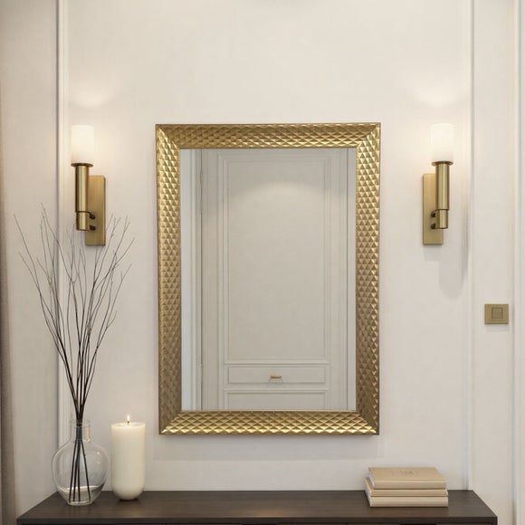 Yearn Diamont Framed Bevelled Rectangle Wall Mirror