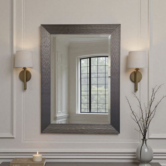 Yearn Wave Framed Bevelled Rectangle Wall Mirror