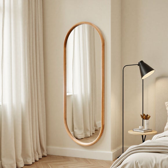 Yearn Solid Oak Oval Full Length Wall Mirror