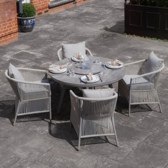 Maze Maldives 4 Seater Round Garden Dining Set