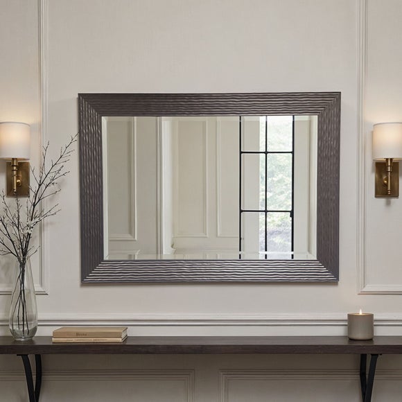 Yearn Wave Framed Bevelled Rectangle Wall Mirror