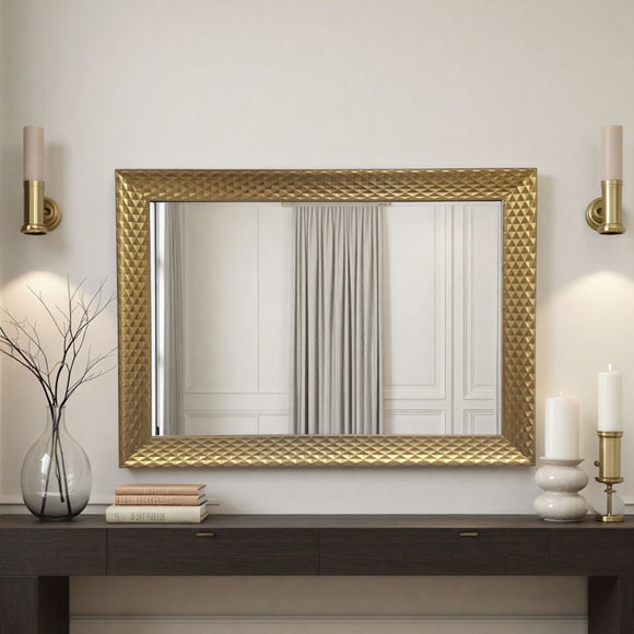 Yearn Diamont Framed Bevelled Rectangle Wall Mirror